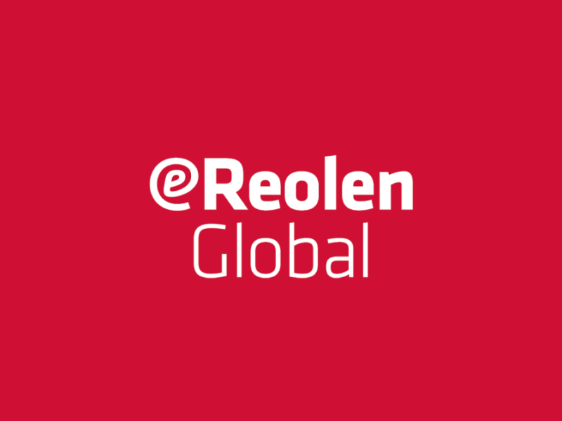 logo på rød baggrund med teksten eReolen Global